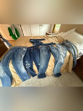 Women's Straight Leg Blue Denim Jeans - Classic Washed Styles